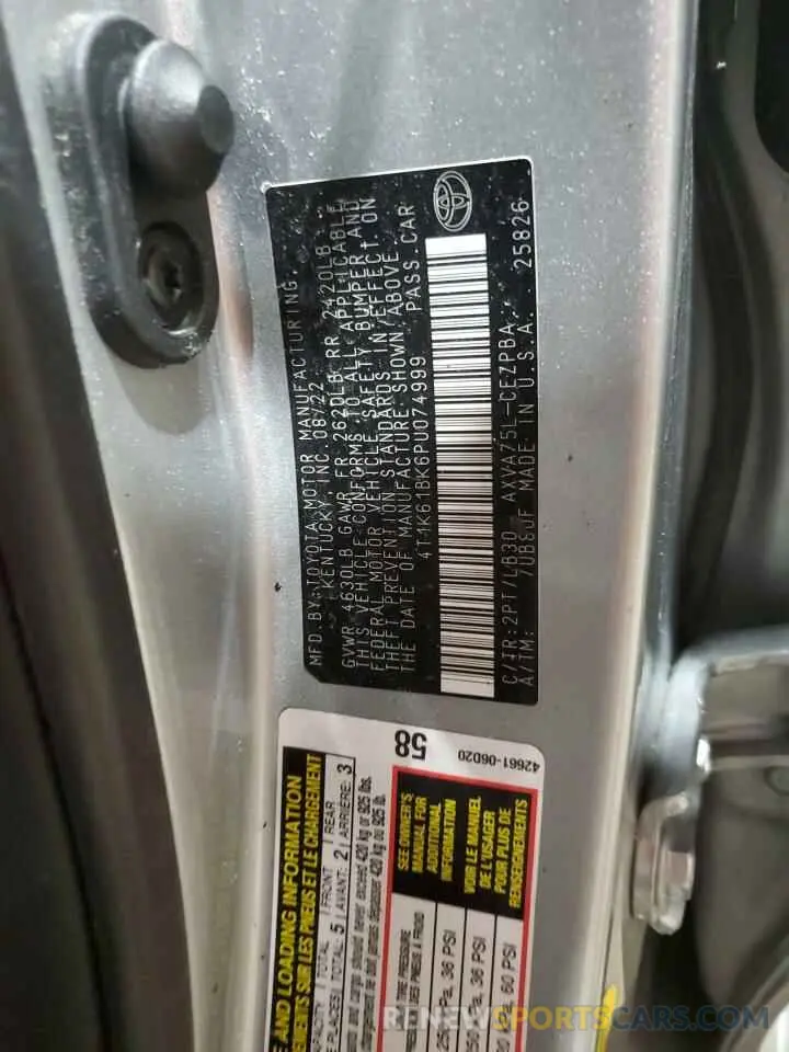 12 fotografías del automóvil dañado 4T1K61BK6PU074999 TOYOTA CAMRY 2023