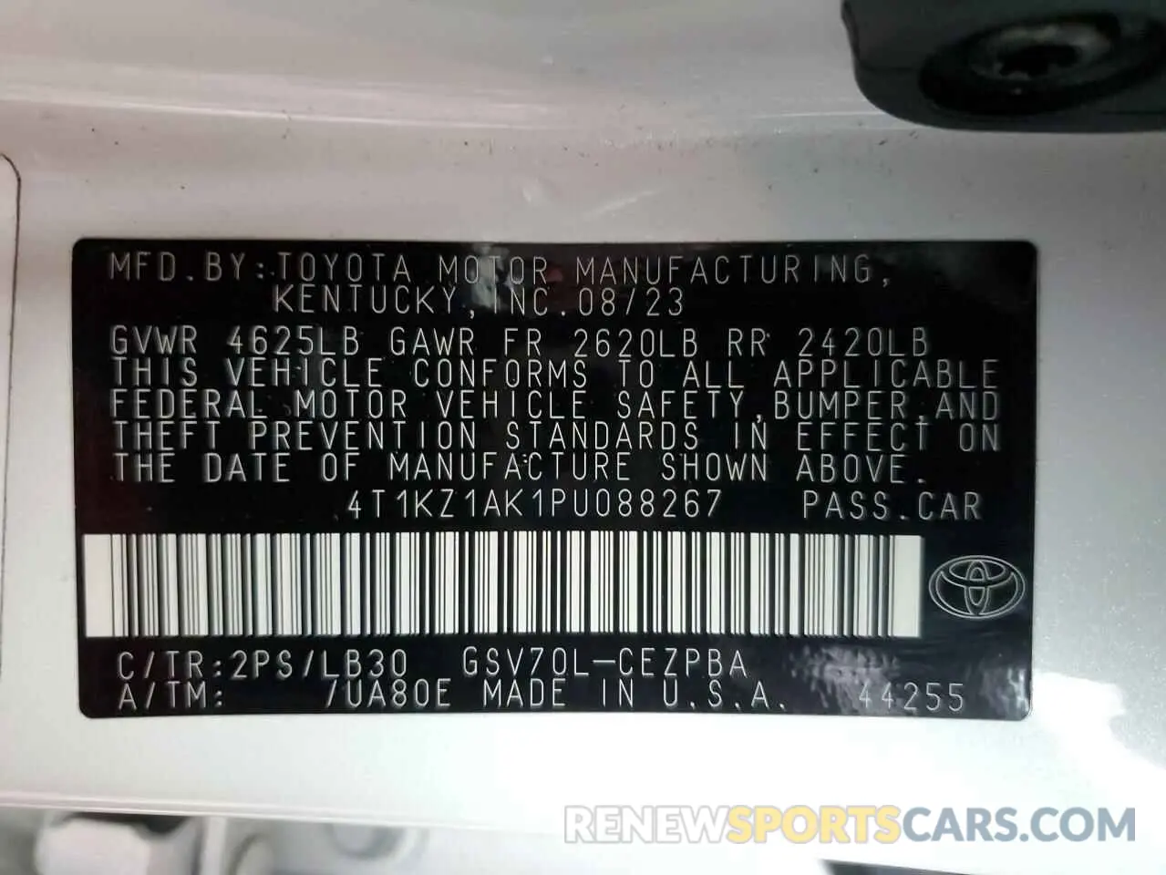 13 fotografías del automóvil dañado 4T1KZ1AK1PU088267 TOYOTA CAMRY 2023