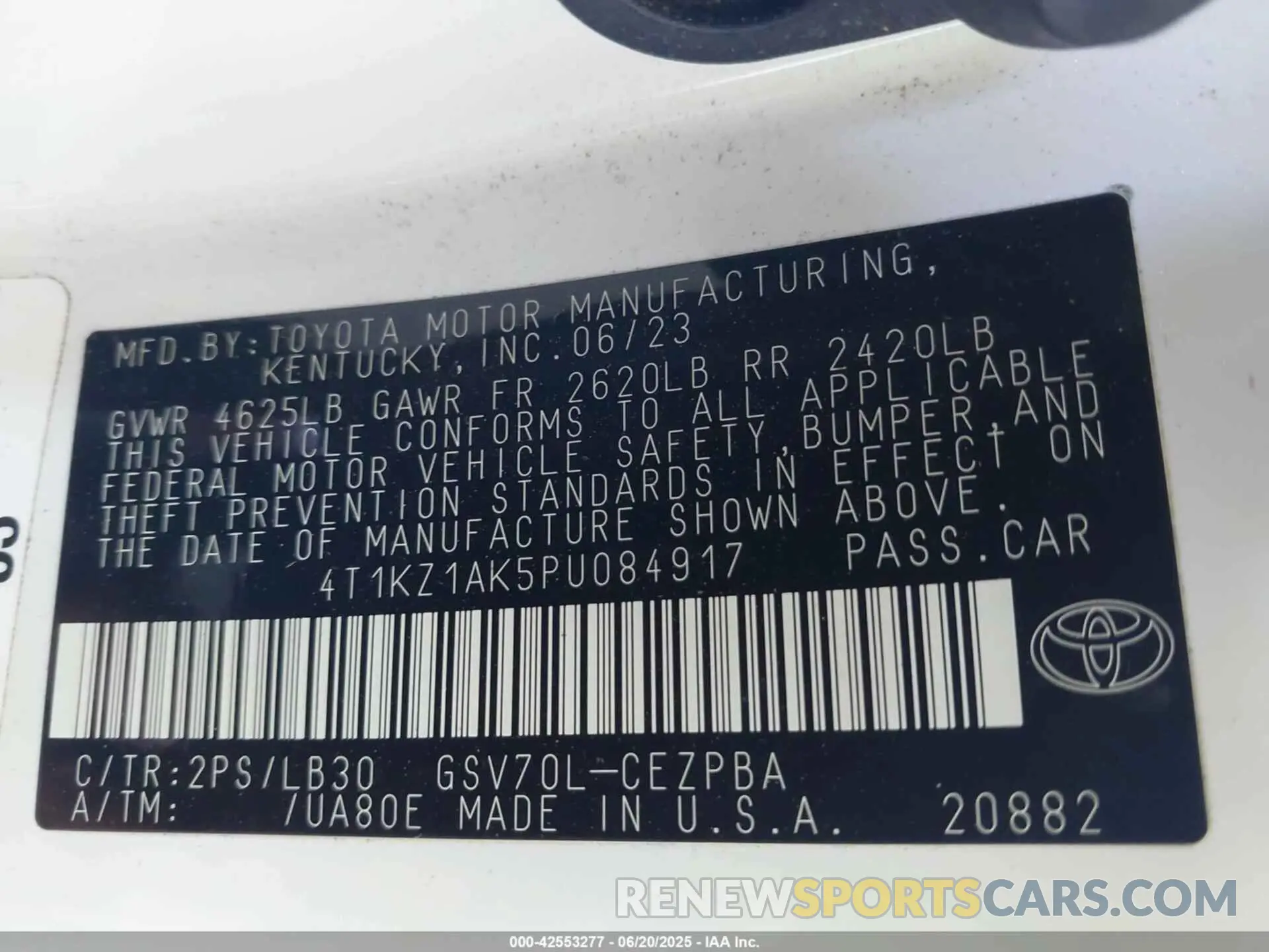 9 fotografías del automóvil dañado 4T1KZ1AK5PU084917 TOYOTA CAMRY 2023
