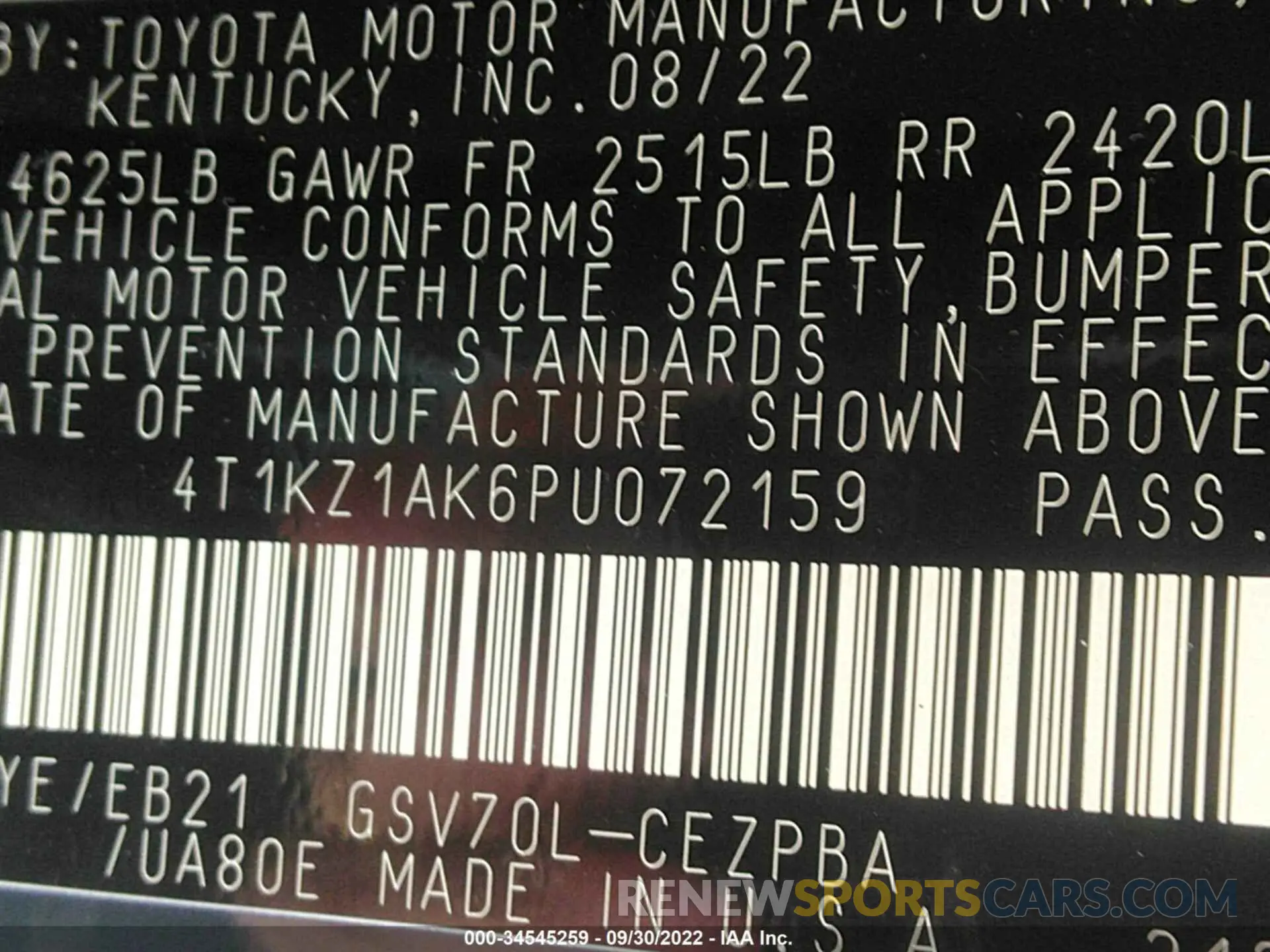 9 fotografías del automóvil dañado 4T1KZ1AK6PU072159 TOYOTA CAMRY 2023