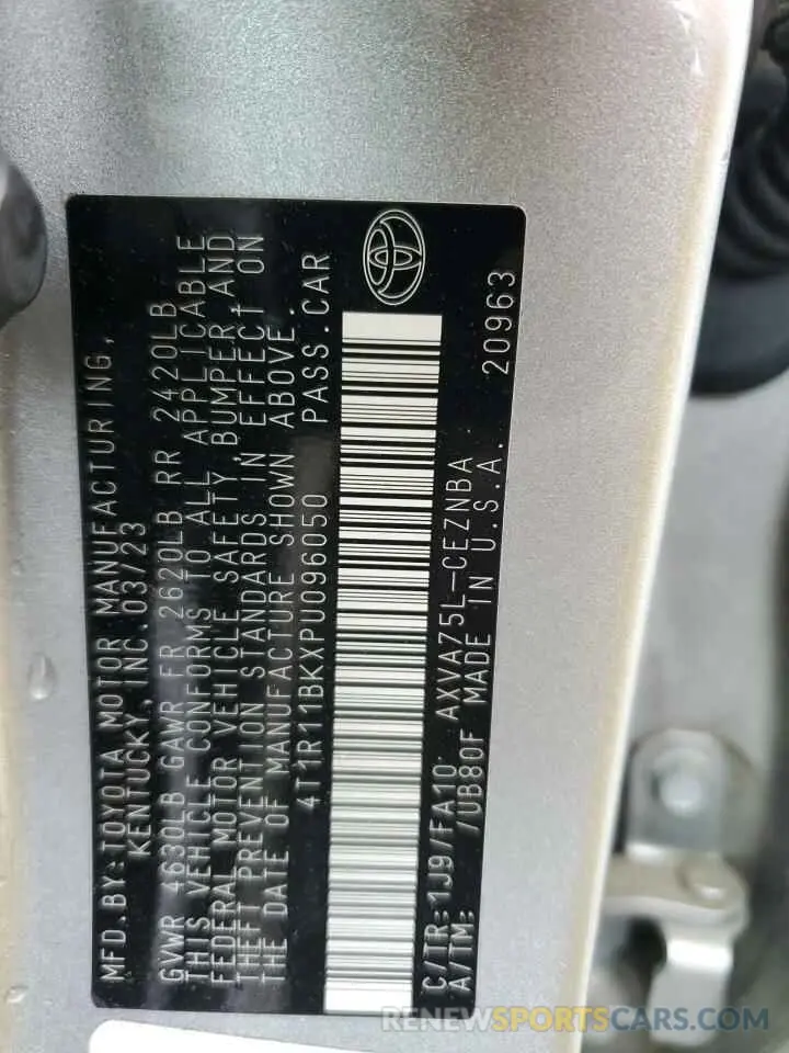 12 fotografías del automóvil dañado 4T1R11BKXPU096050 TOYOTA CAMRY 2023