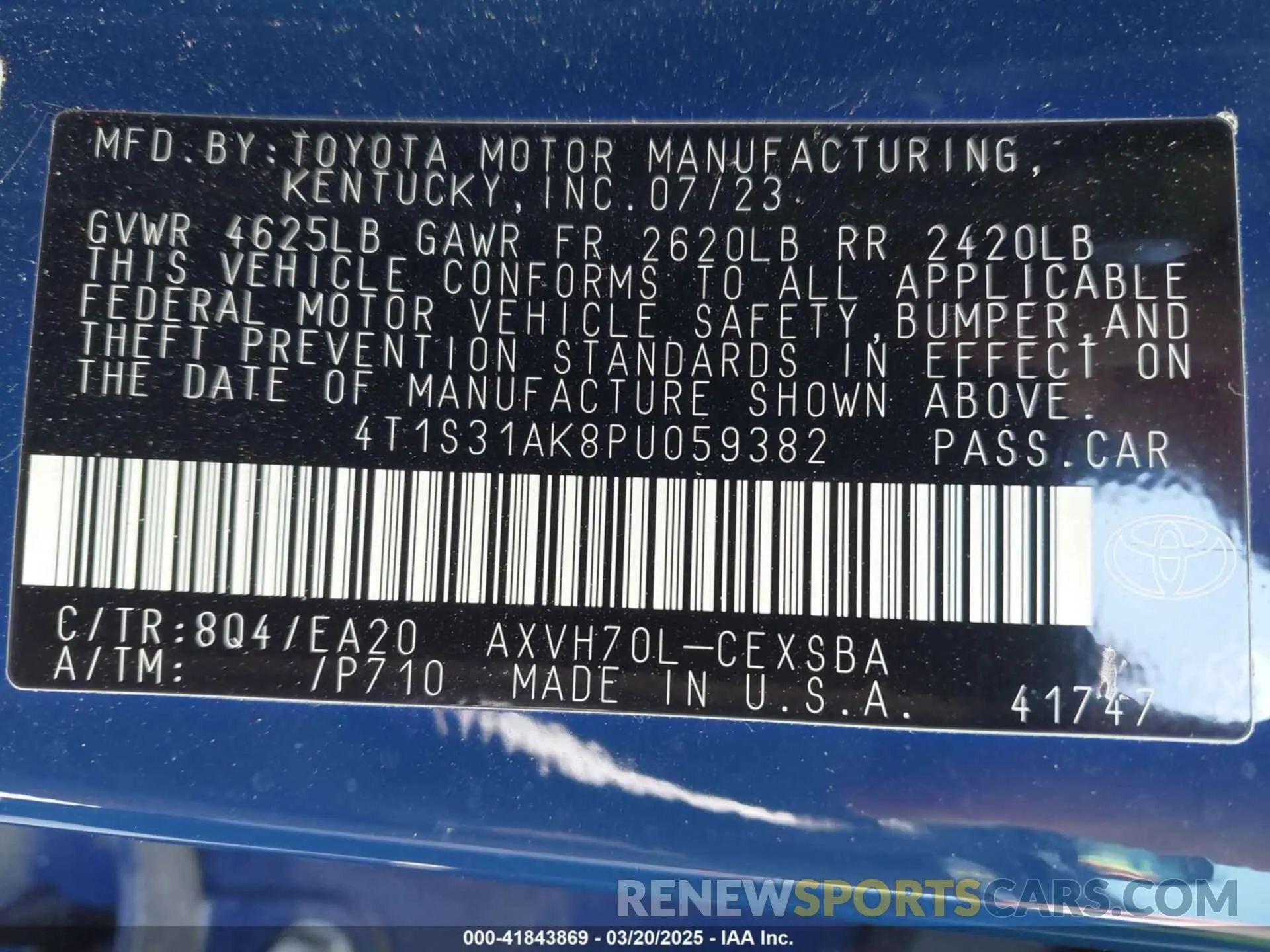 9 fotografías del automóvil dañado 4T1S31AK8PU059382 TOYOTA CAMRY 2023