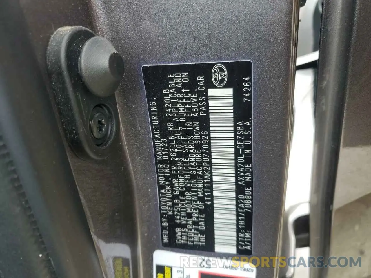 14 fotografías del automóvil dañado 4T1T11AK2PU770926 TOYOTA CAMRY 2023