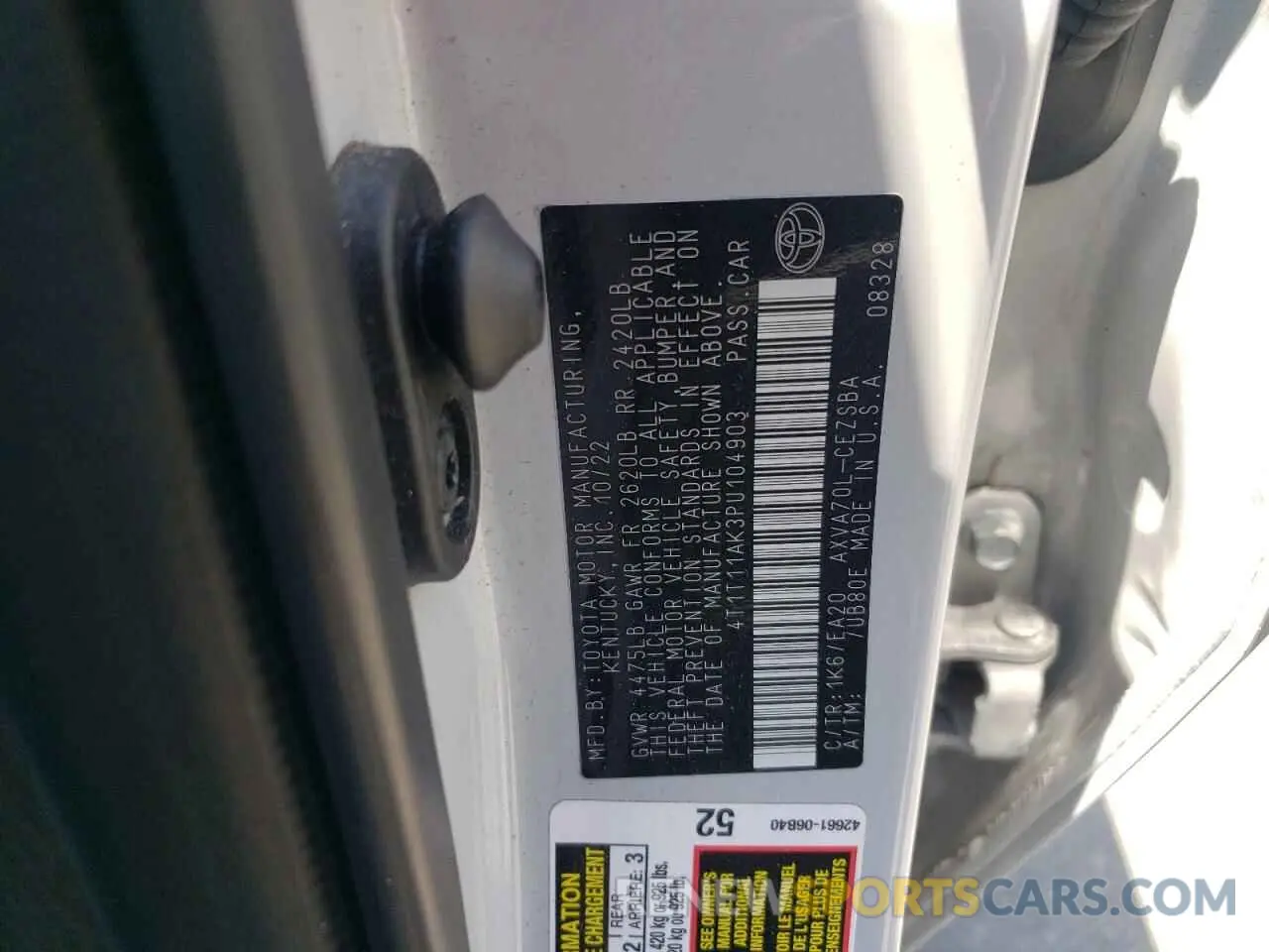 12 fotografías del automóvil dañado 4T1T11AK3PU104903 TOYOTA CAMRY 2023