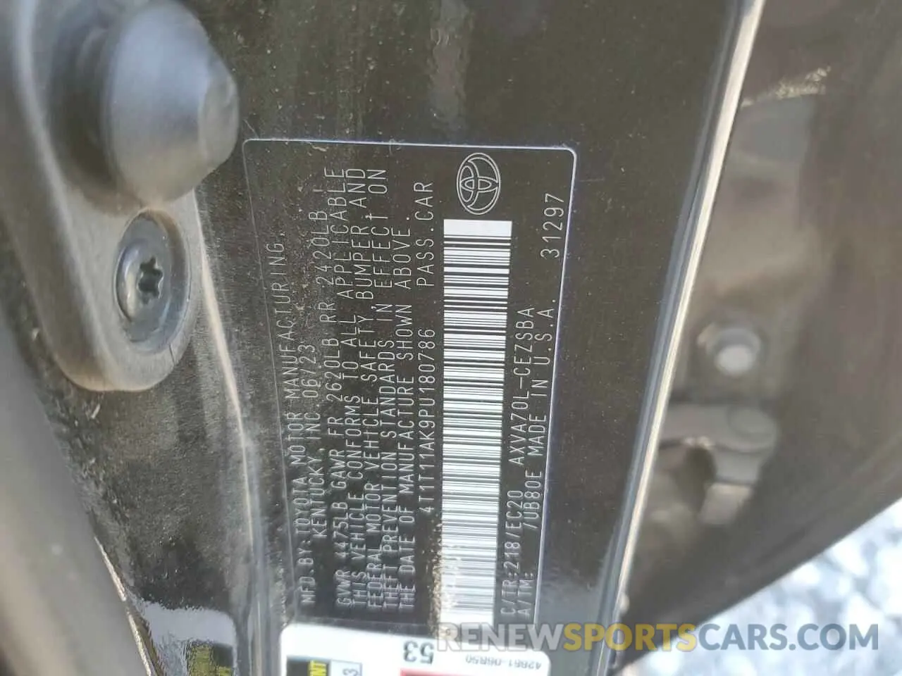 12 fotografías del automóvil dañado 4T1T11AK9PU180786 TOYOTA CAMRY 2023