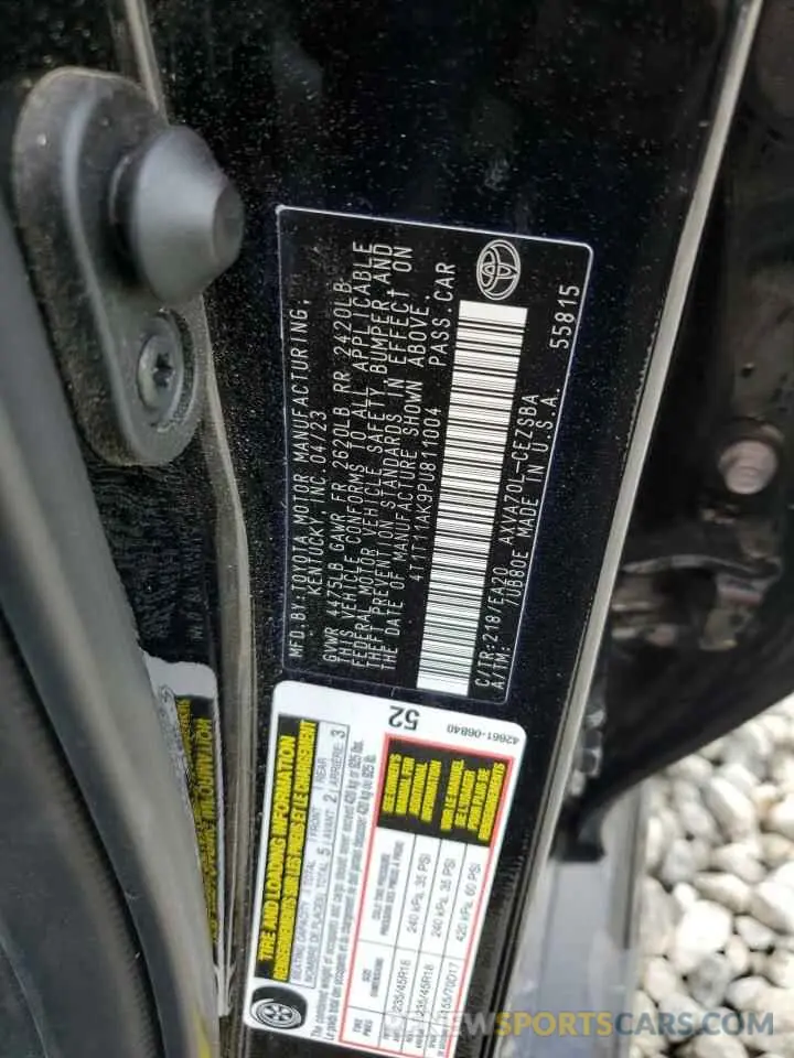 12 fotografías del automóvil dañado 4T1T11AK9PU811004 TOYOTA CAMRY 2023