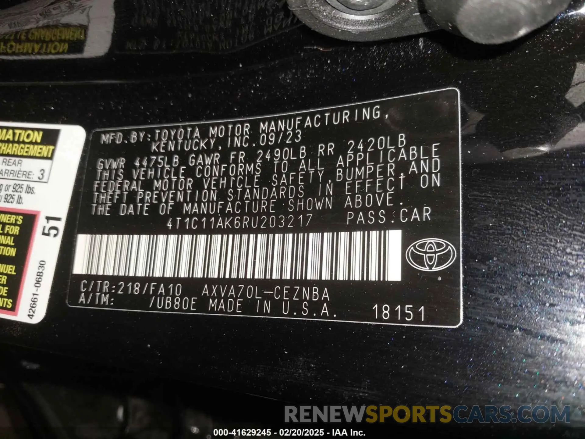 9 fotografías del automóvil dañado 4T1C11AK6RU203217 TOYOTA CAMRY 2024