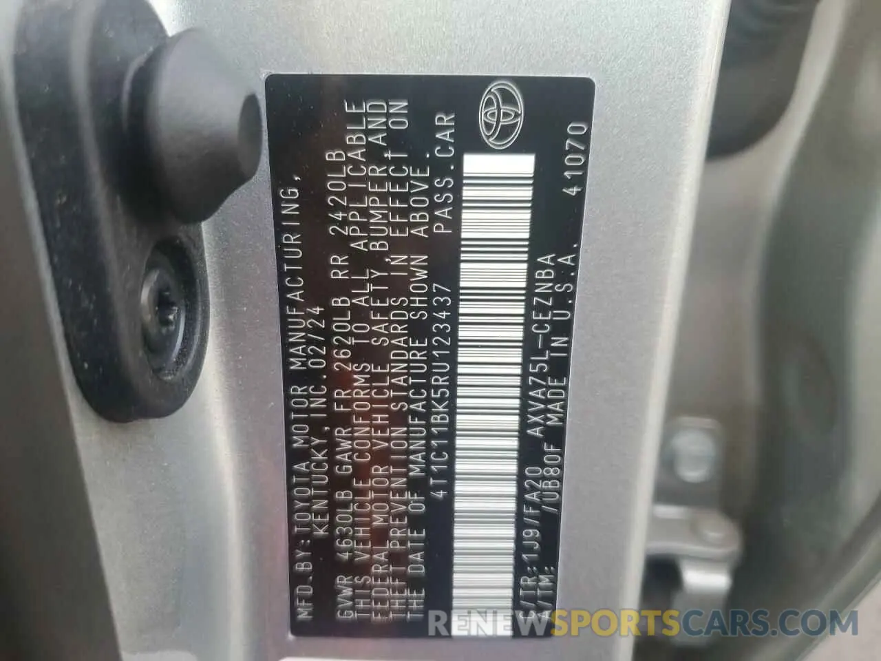 12 fotografías del automóvil dañado 4T1C11BK5RU123437 TOYOTA CAMRY 2024