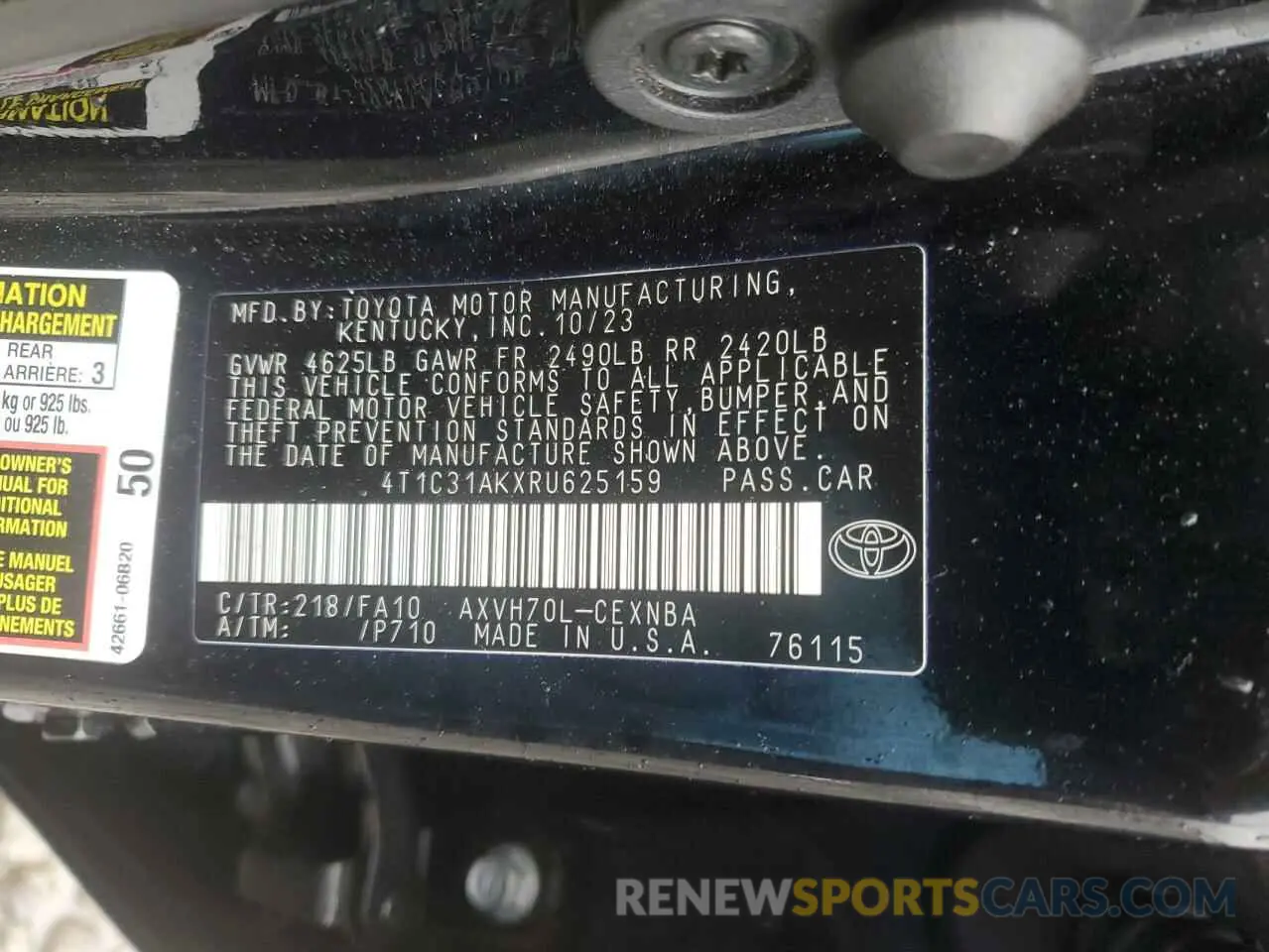 13 fotografías del automóvil dañado 4T1C31AKXRU625159 TOYOTA CAMRY 2024