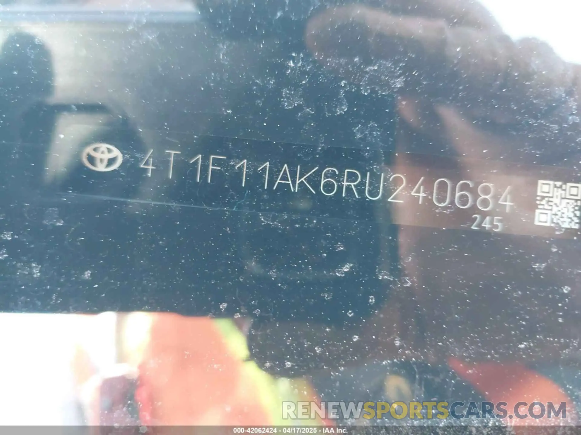 9 fotografías del automóvil dañado 4T1F11AK6RU240684 TOYOTA CAMRY 2024