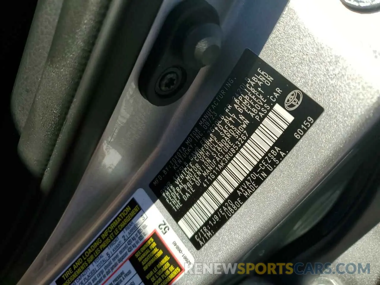 13 fotografías del automóvil dañado 4T1G11AK3RU853267 TOYOTA CAMRY 2024