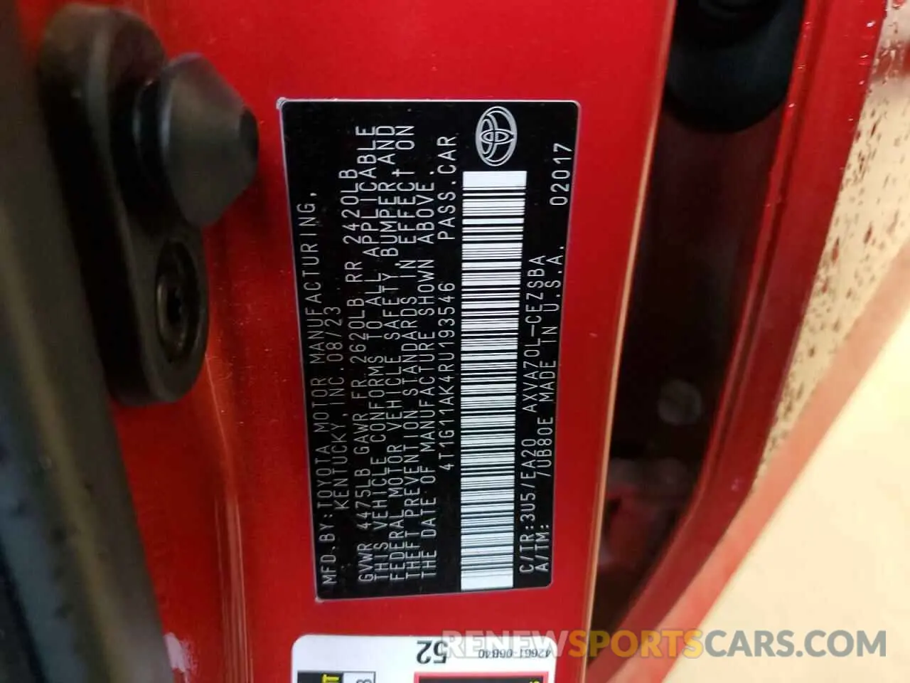 12 fotografías del automóvil dañado 4T1G11AK4RU193546 TOYOTA CAMRY 2024