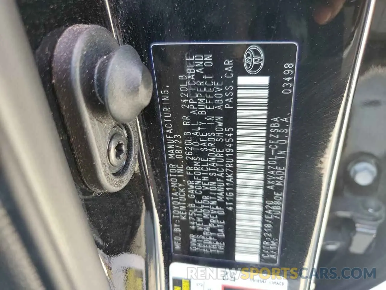 12 fotografías del automóvil dañado 4T1G11AK7RU194545 TOYOTA CAMRY 2024