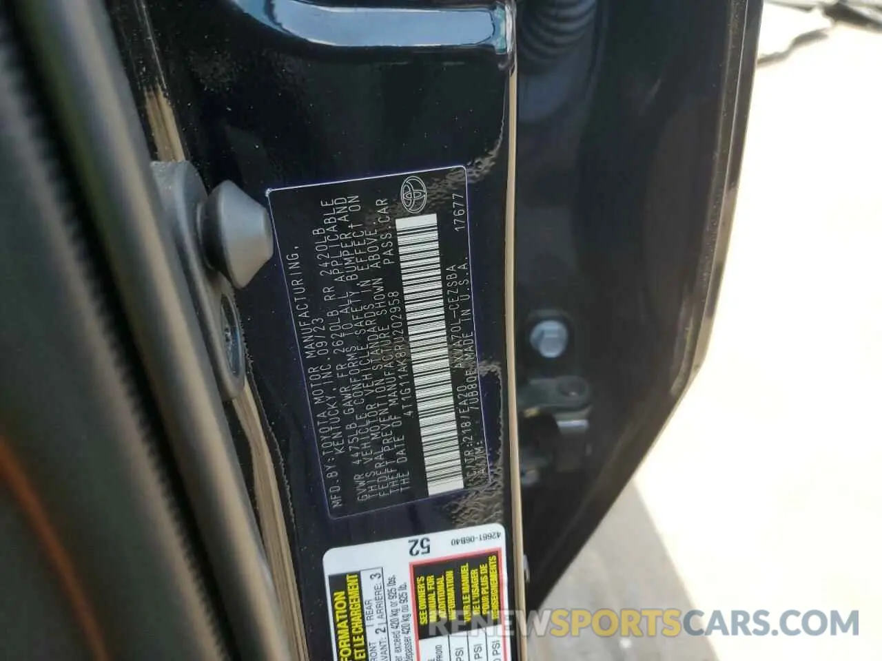 14 fotografías del automóvil dañado 4T1G11AK8RU202958 TOYOTA CAMRY 2024