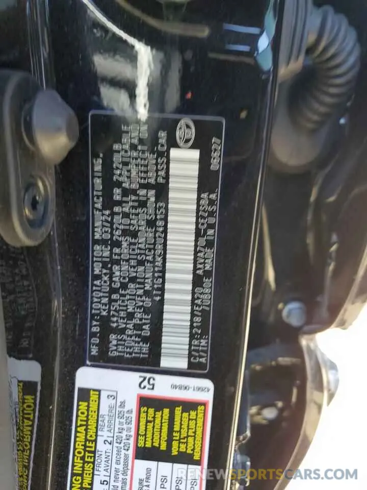 14 fotografías del automóvil dañado 4T1G11AK9RU248153 TOYOTA CAMRY 2024