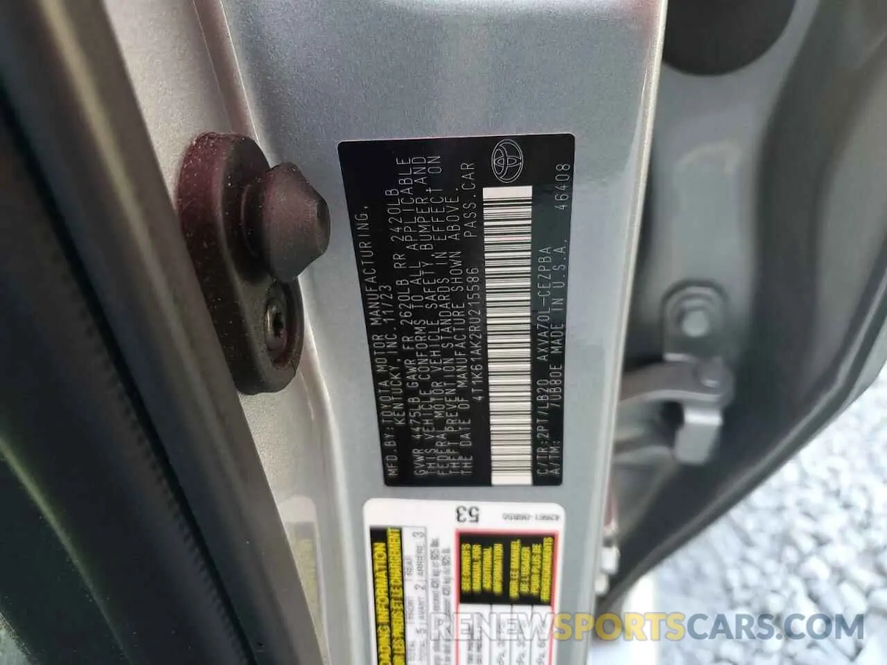 12 fotografías del automóvil dañado 4T1K61AK2RU215586 TOYOTA CAMRY 2024