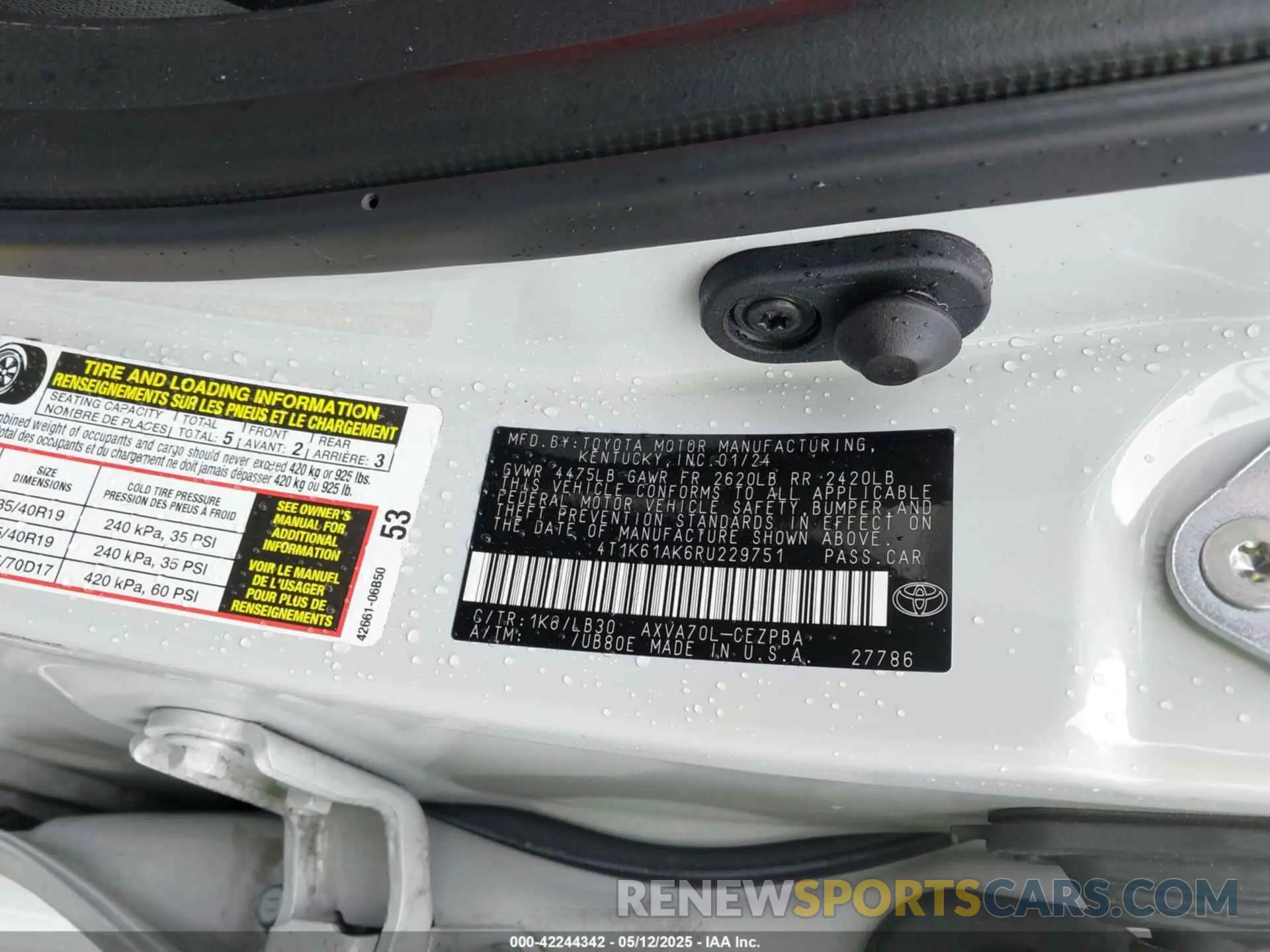 9 fotografías del automóvil dañado 4T1K61AK6RU229751 TOYOTA CAMRY 2024