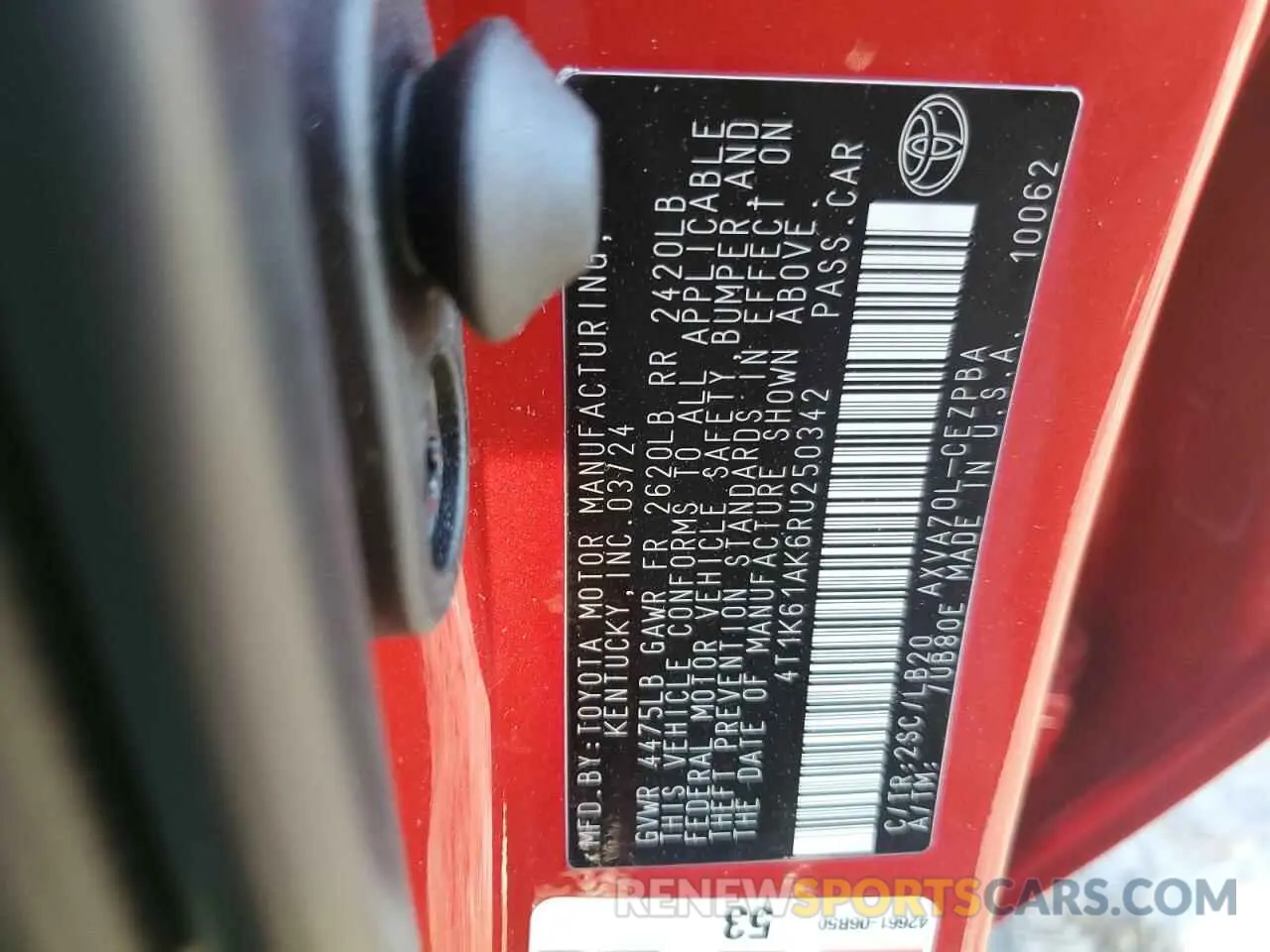 12 fotografías del automóvil dañado 4T1K61AK6RU250342 TOYOTA CAMRY 2024