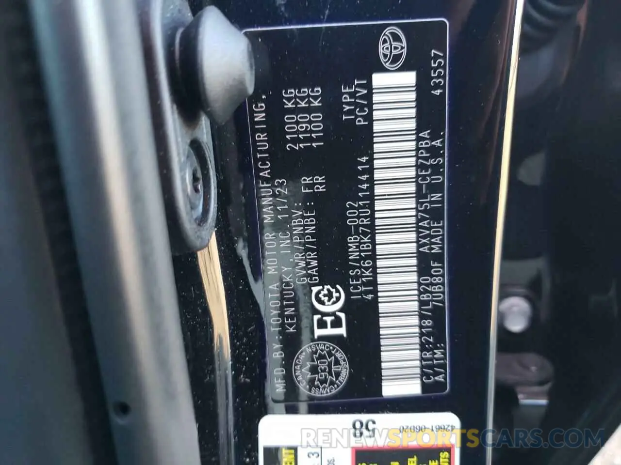 13 fotografías del automóvil dañado 4T1K61BK7RU114414 TOYOTA CAMRY 2024