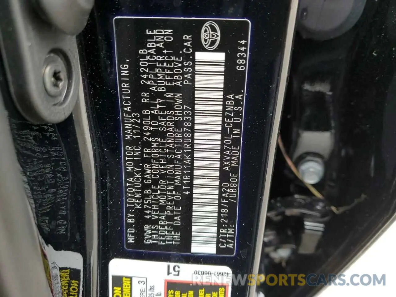 13 fotografías del automóvil dañado 4T1R11AK1RU878337 TOYOTA CAMRY 2024