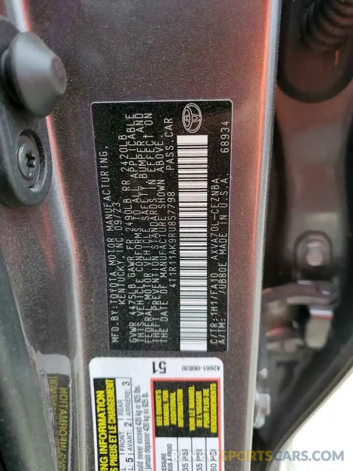 13 fotografías del automóvil dañado 4T1R11AK9RU857798 TOYOTA CAMRY 2024