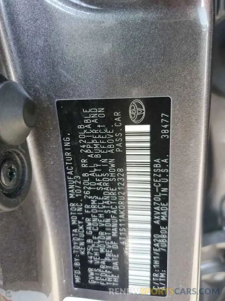 12 fotografías del automóvil dañado 4T1S11AK0RU212328 TOYOTA CAMRY 2024