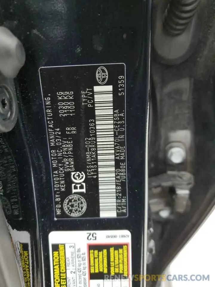 13 fotografías del automóvil dañado 4T1S11AK8RU910363 TOYOTA CAMRY 2024