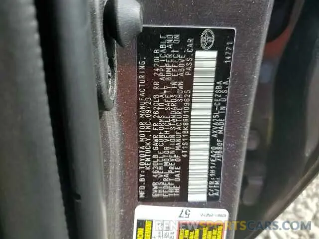 12 fotografías del automóvil dañado 4T1S11BK8RU109625 TOYOTA CAMRY 2024