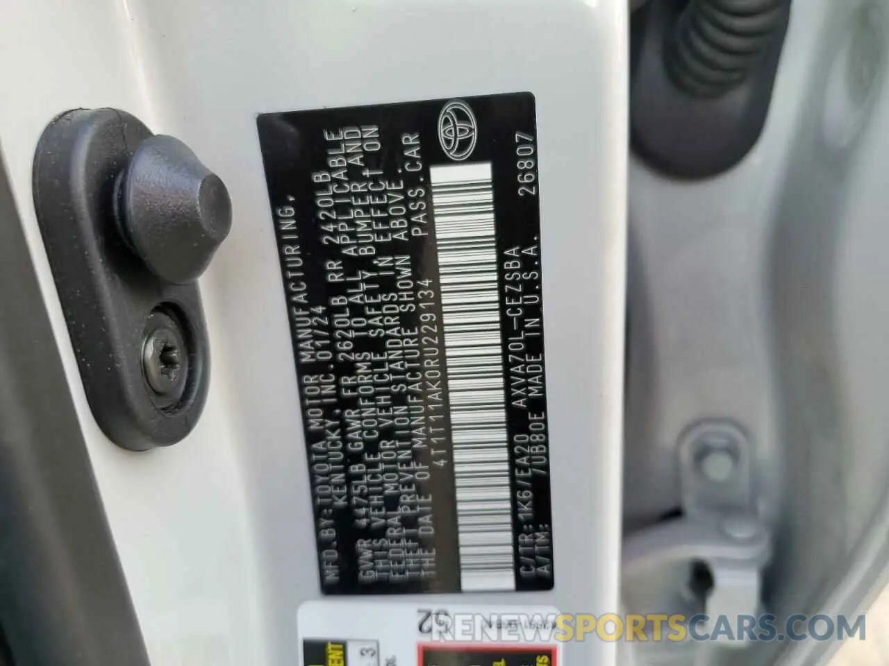 12 fotografías del automóvil dañado 4T1T11AK0RU229134 TOYOTA CAMRY 2024