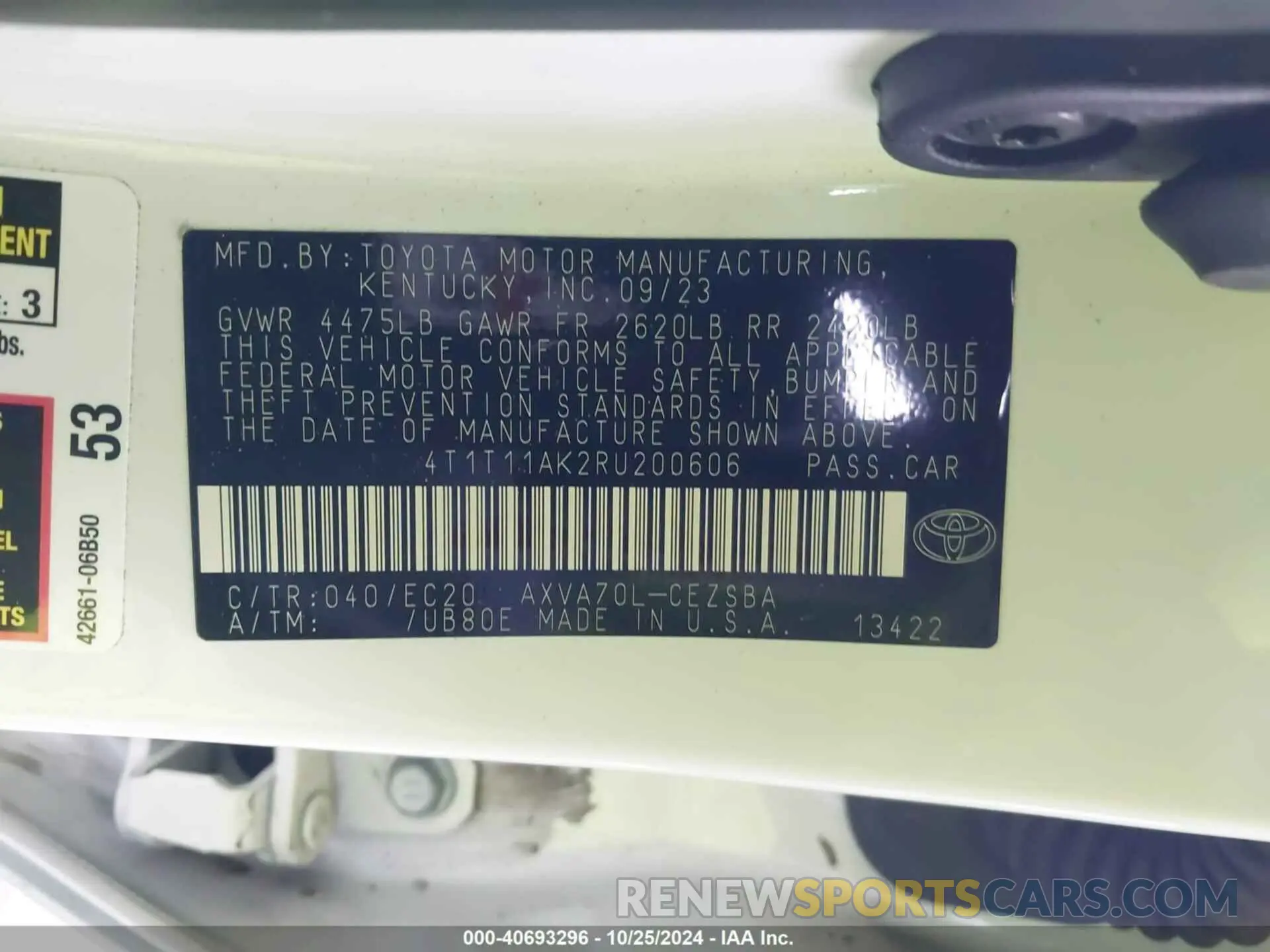9 fotografías del automóvil dañado 4T1T11AK2RU200606 TOYOTA CAMRY 2024