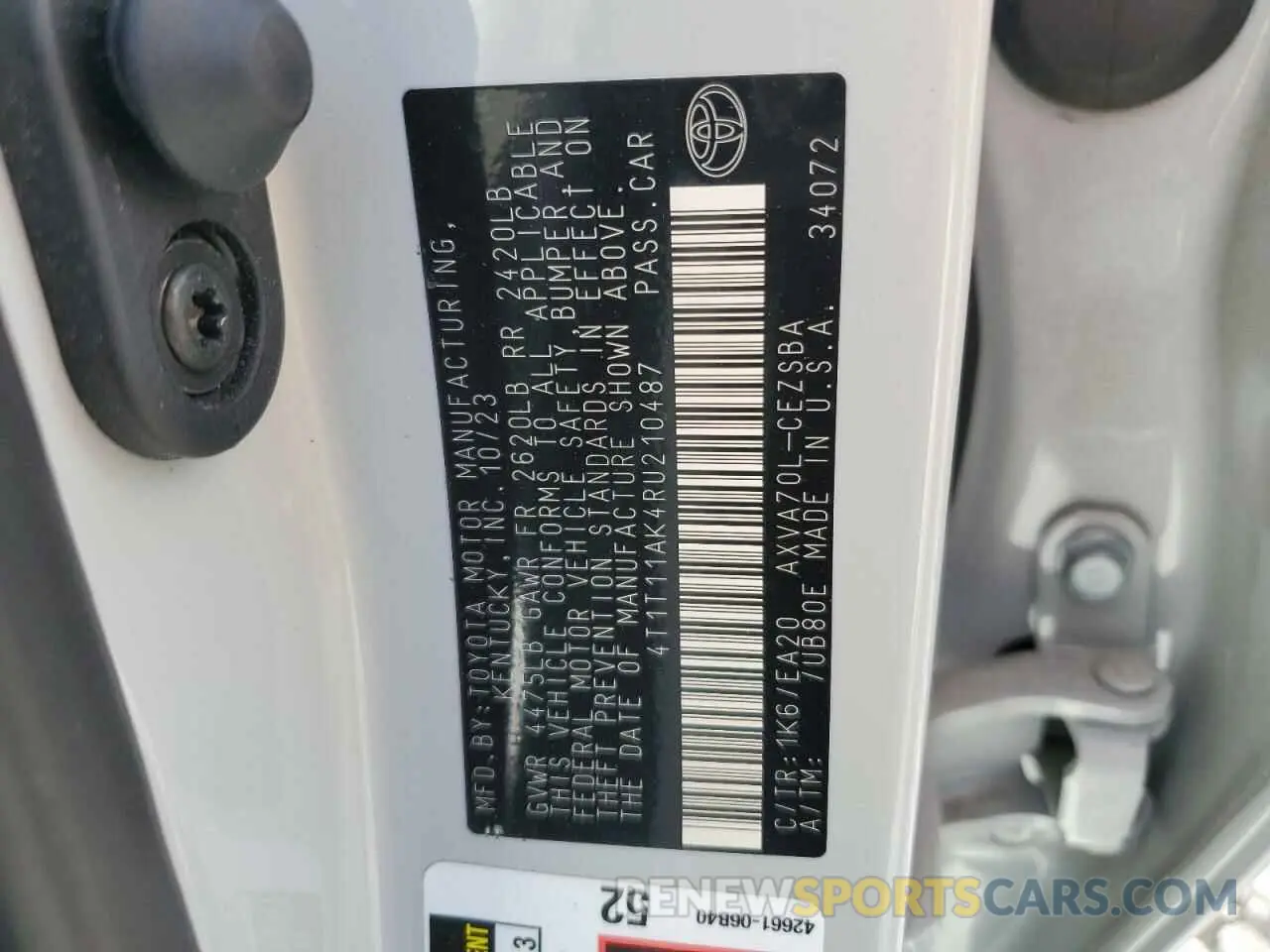14 fotografías del automóvil dañado 4T1T11AK4RU210487 TOYOTA CAMRY 2024
