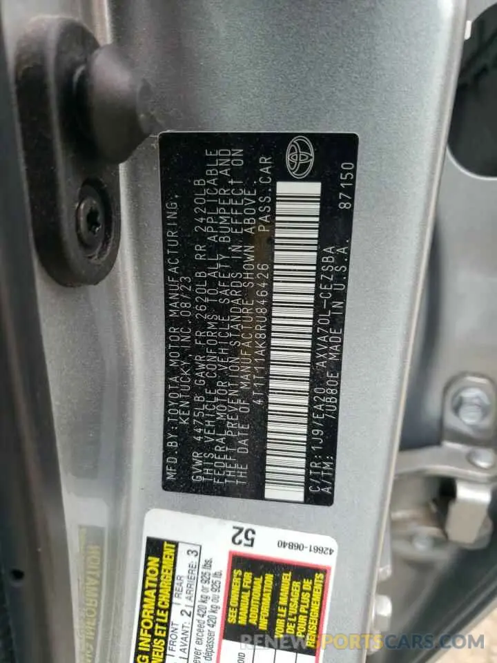 13 fotografías del automóvil dañado 4T1T11AK8RU846426 TOYOTA CAMRY 2024