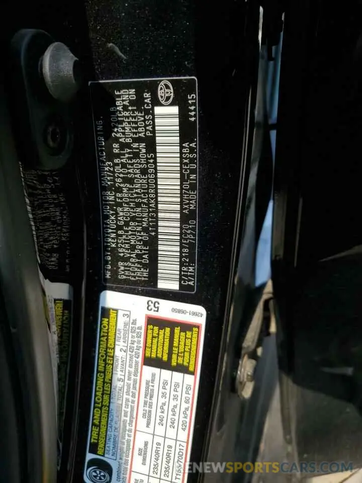 12 fotografías del automóvil dañado 4T1T31AK8RU069045 TOYOTA CAMRY 2024