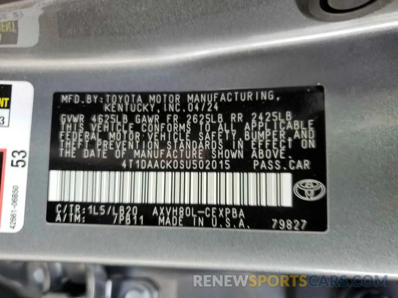 13 fotografías del automóvil dañado 4T1DAACK0SU502015 TOYOTA CAMRY 2025