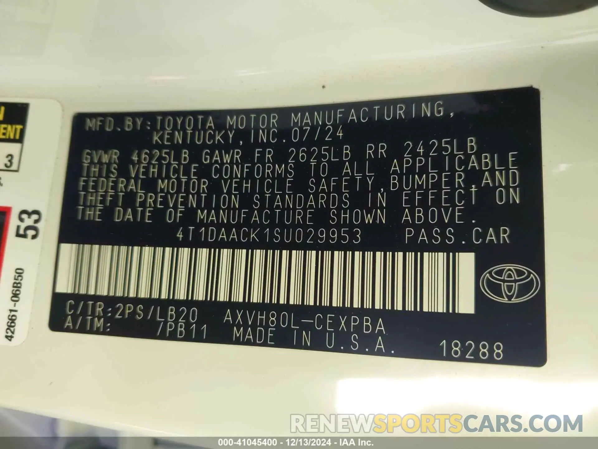 9 fotografías del automóvil dañado 4T1DAACK1SU029953 TOYOTA CAMRY 2025