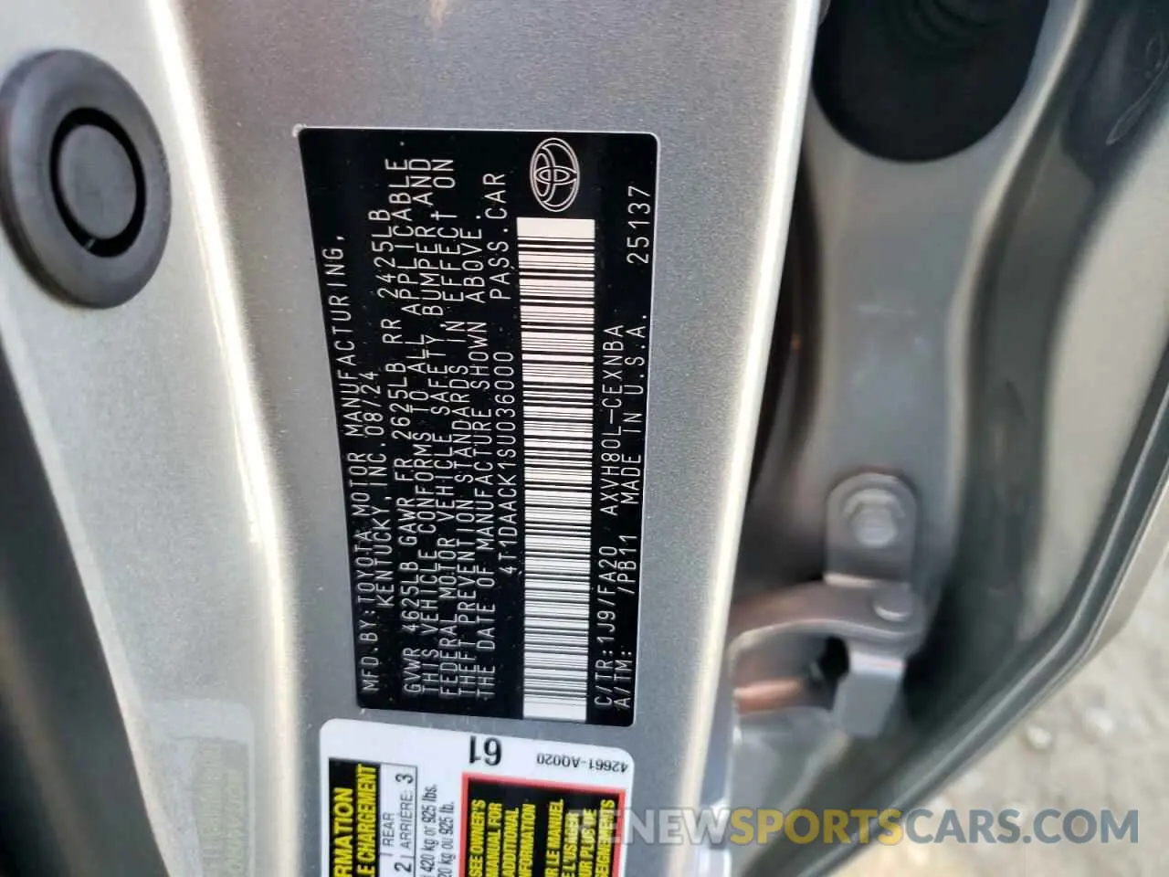 13 fotografías del automóvil dañado 4T1DAACK1SU036000 TOYOTA CAMRY 2025