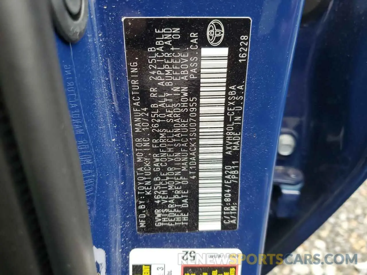 13 fotografías del automóvil dañado 4T1DAACK1SU070955 TOYOTA CAMRY 2025