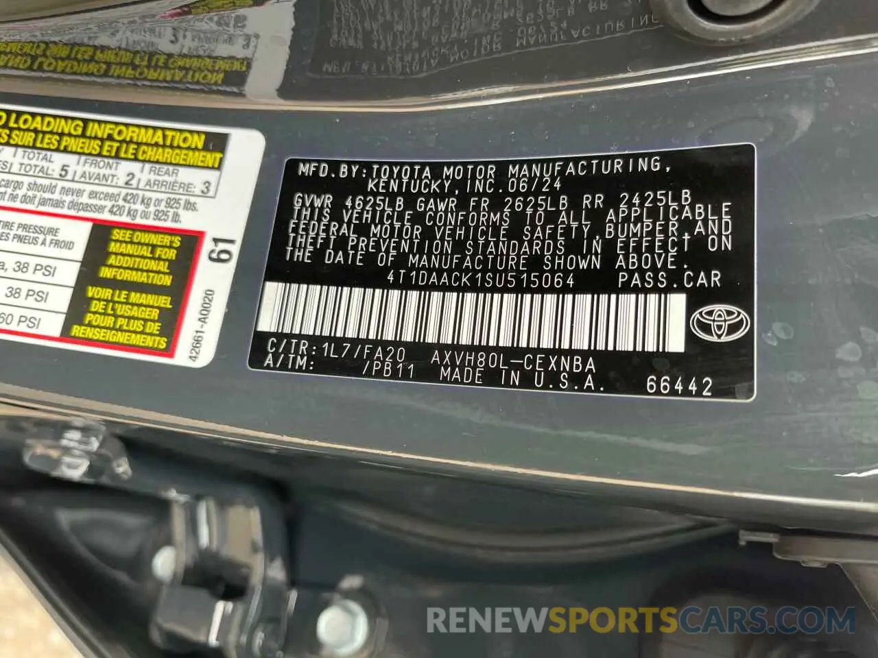 10 fotografías del automóvil dañado 4T1DAACK1SU515064 TOYOTA CAMRY 2025