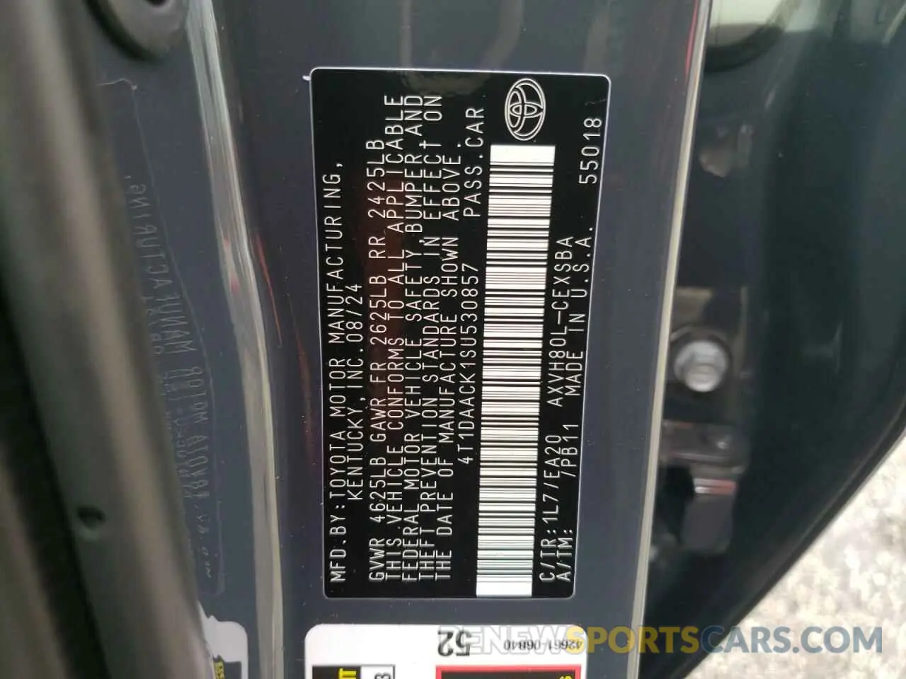 12 fotografías del automóvil dañado 4T1DAACK1SU530857 TOYOTA CAMRY 2025