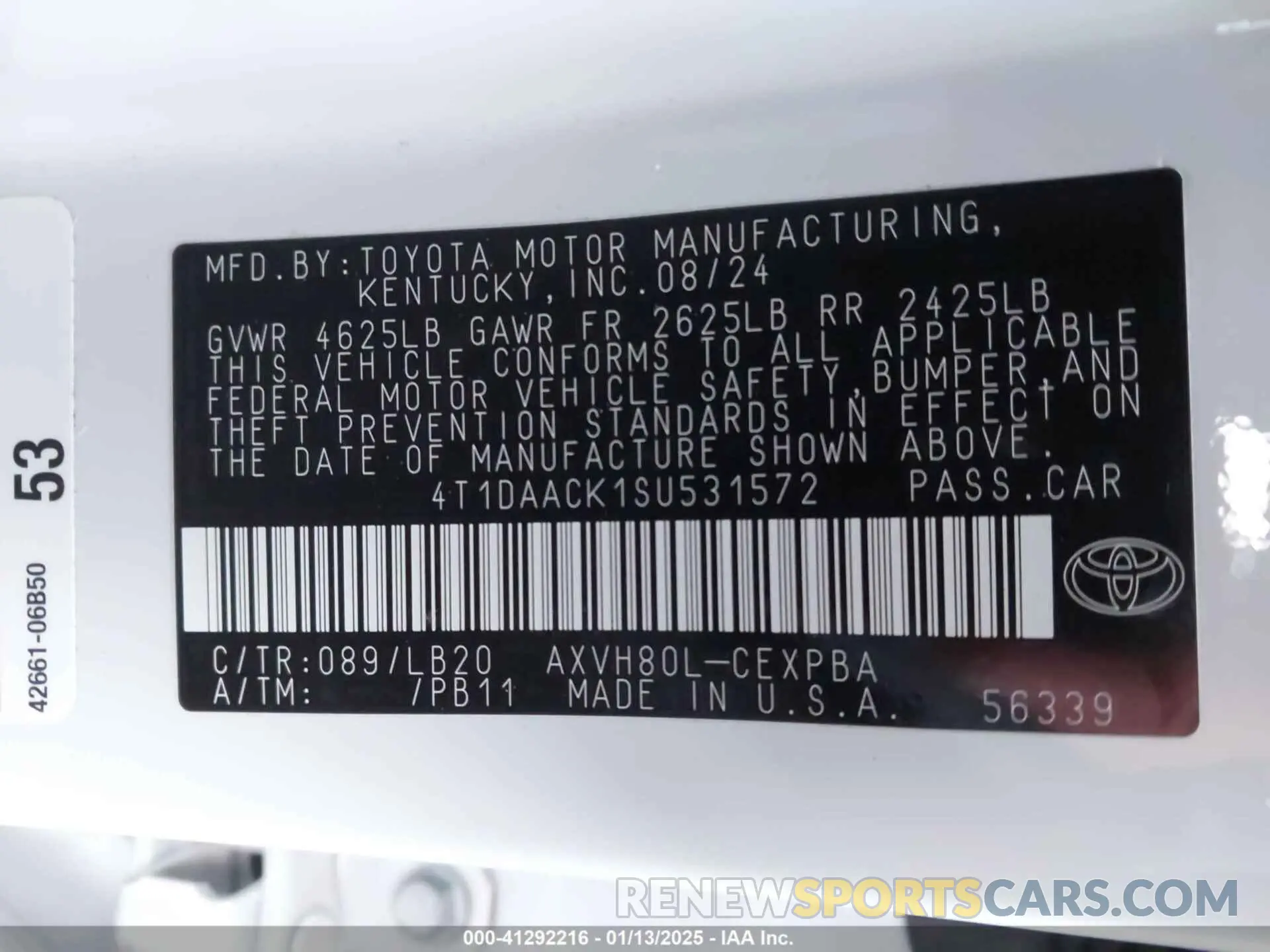 9 fotografías del automóvil dañado 4T1DAACK1SU531572 TOYOTA CAMRY 2025