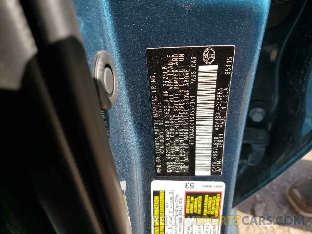 13 fotografías del automóvil dañado 4T1DAACK1SU557041 TOYOTA CAMRY 2025