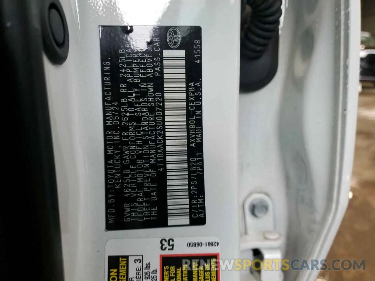 12 fotografías del automóvil dañado 4T1DAACK2SU007220 TOYOTA CAMRY 2025