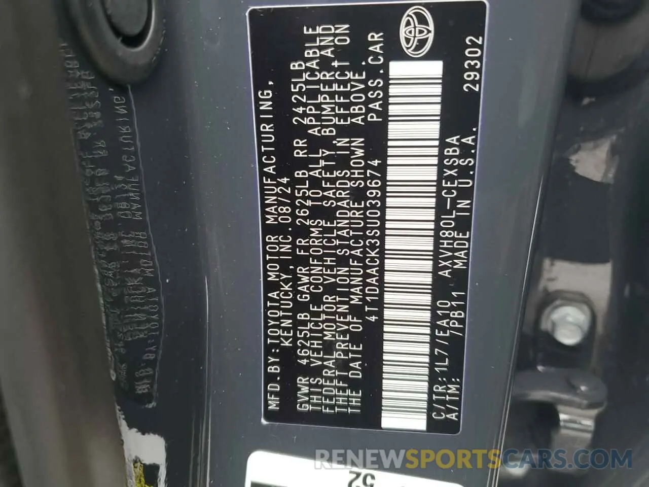13 fotografías del automóvil dañado 4T1DAACK3SU039674 TOYOTA CAMRY 2025