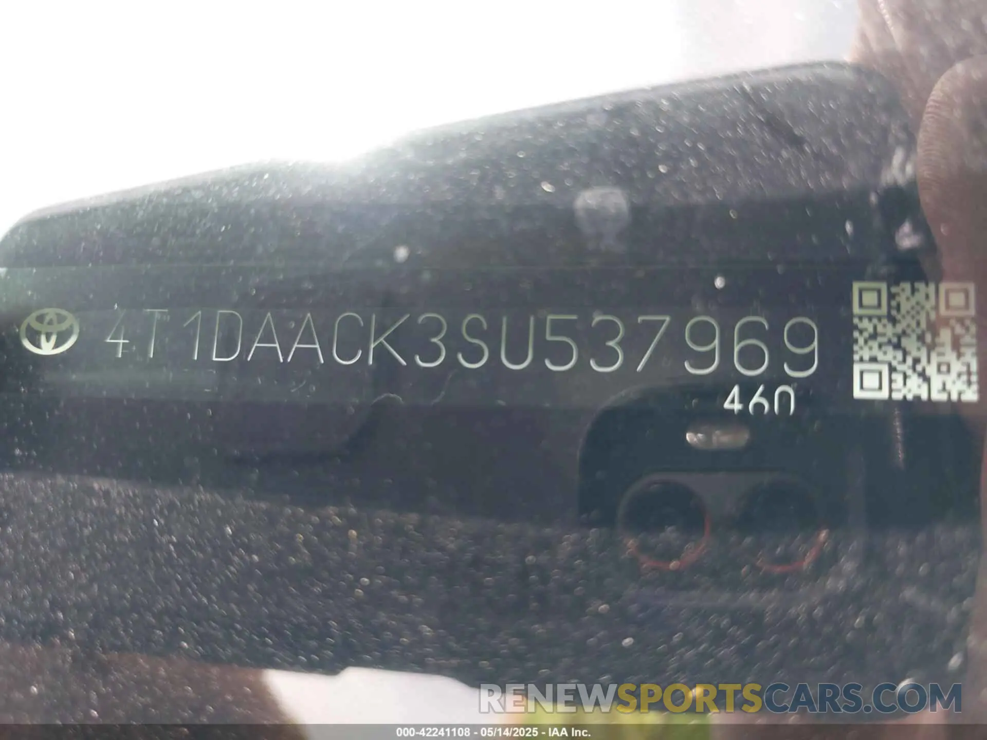 16 fotografías del automóvil dañado 4T1DAACK3SU537969 TOYOTA CAMRY 2025