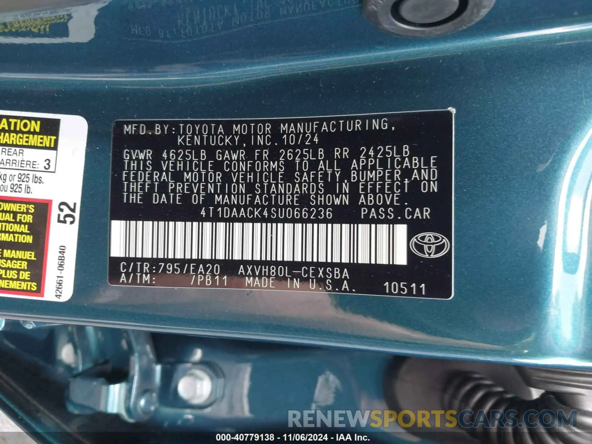 9 fotografías del automóvil dañado 4T1DAACK4SU066236 TOYOTA CAMRY 2025