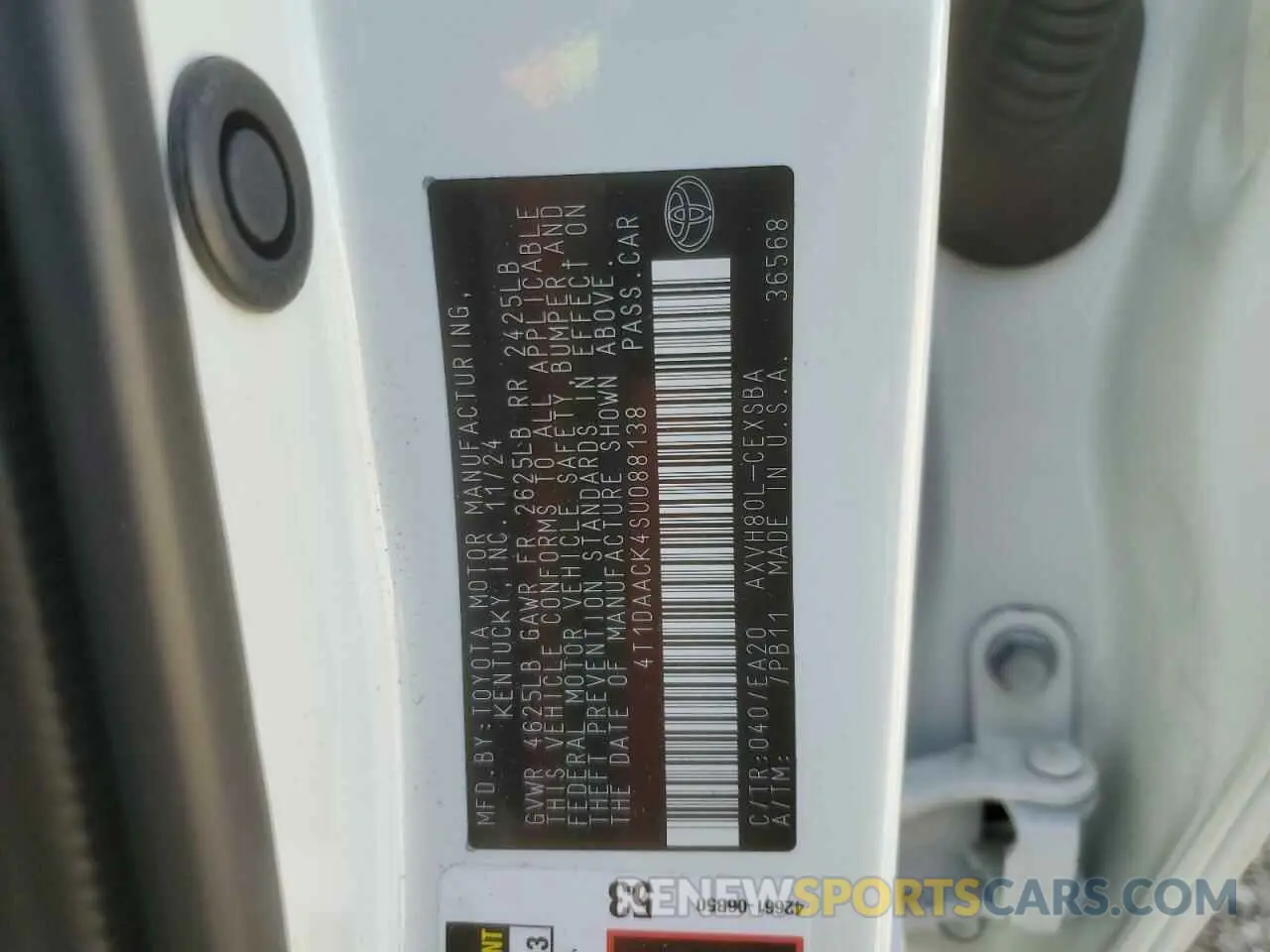 12 fotografías del automóvil dañado 4T1DAACK4SU088138 TOYOTA CAMRY 2025