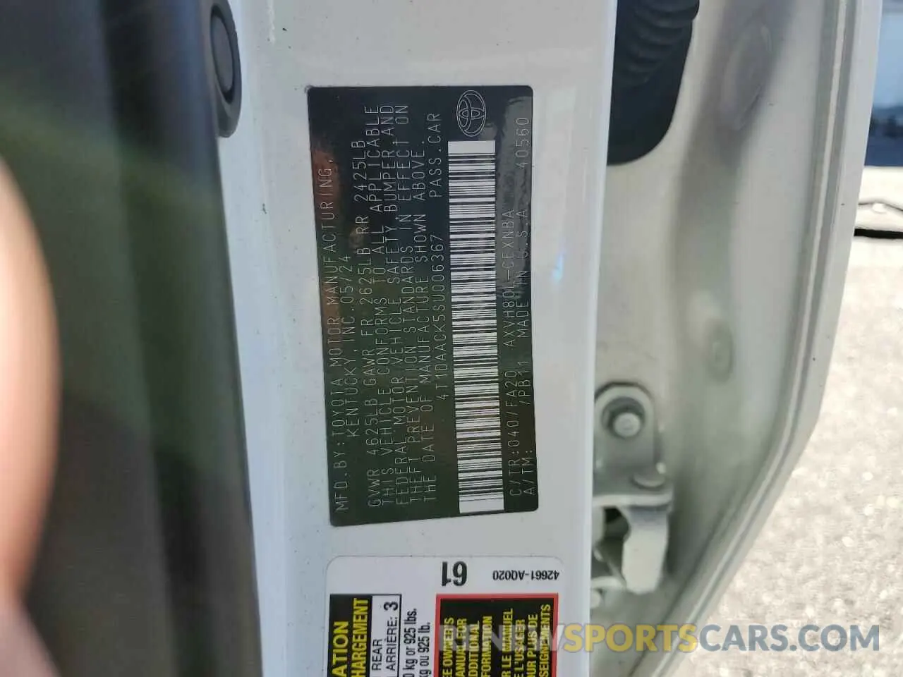 13 fotografías del automóvil dañado 4T1DAACK5SU006367 TOYOTA CAMRY 2025