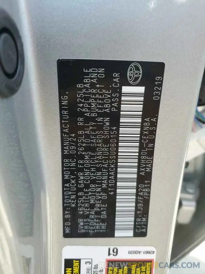 13 fotografías del automóvil dañado 4T1DAACK5SU060154 TOYOTA CAMRY 2025