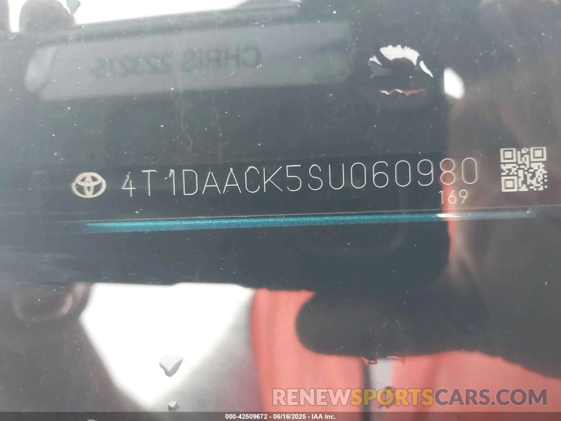 9 fotografías del automóvil dañado 4T1DAACK5SU060980 TOYOTA CAMRY 2025