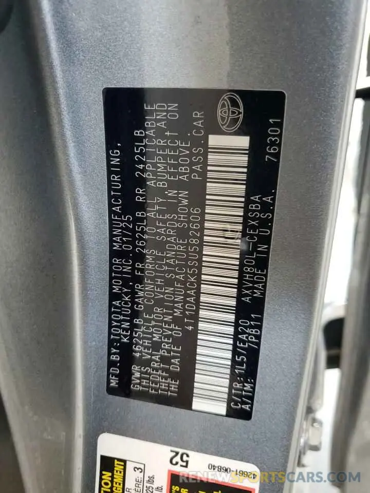 12 fotografías del automóvil dañado 4T1DAACK5SU582606 TOYOTA CAMRY 2025